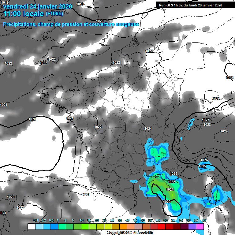 Modele GFS - Carte prvisions 