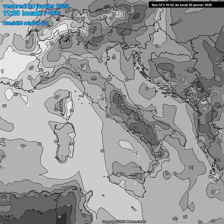 Modele GFS - Carte prvisions 