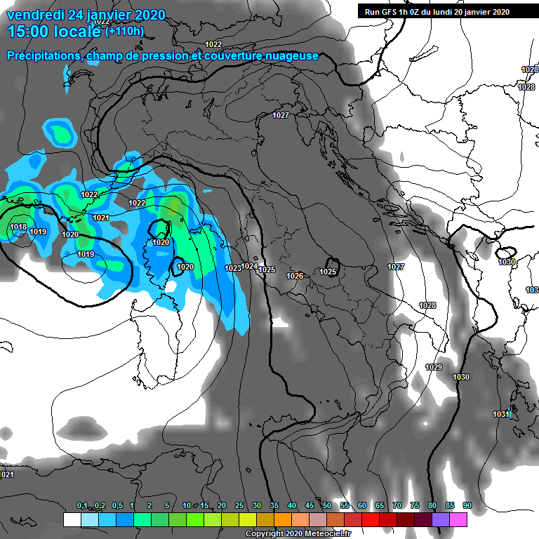 Modele GFS - Carte prvisions 