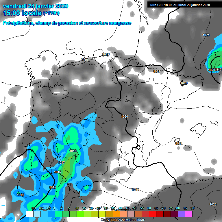 Modele GFS - Carte prvisions 