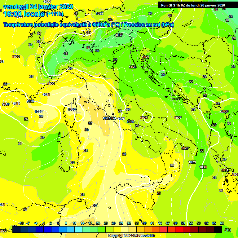 Modele GFS - Carte prvisions 