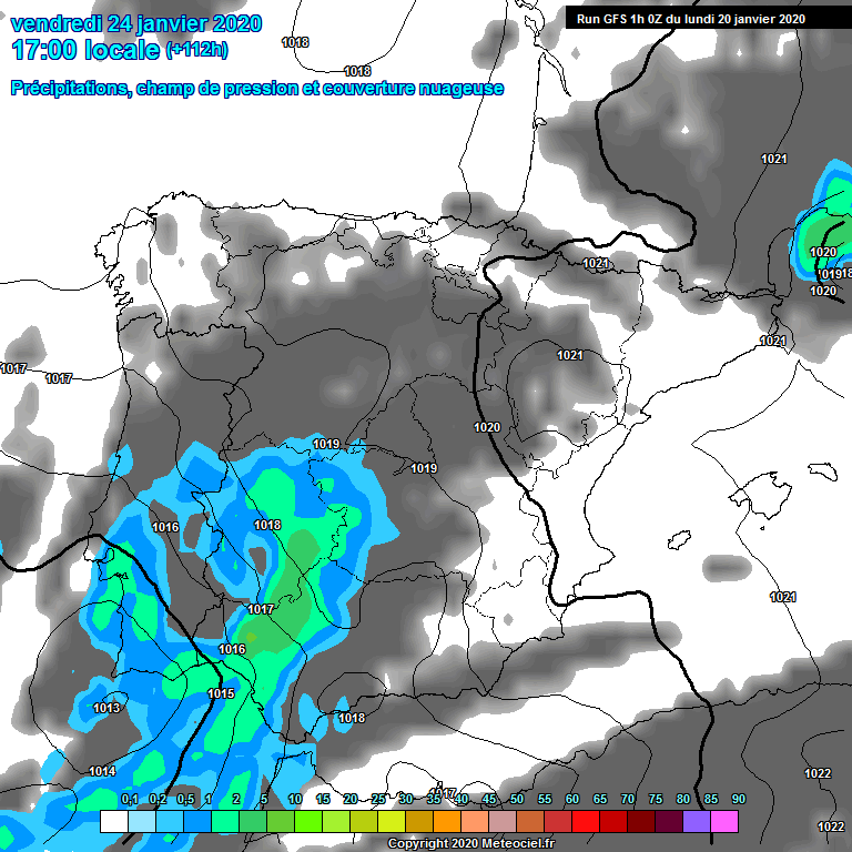 Modele GFS - Carte prvisions 