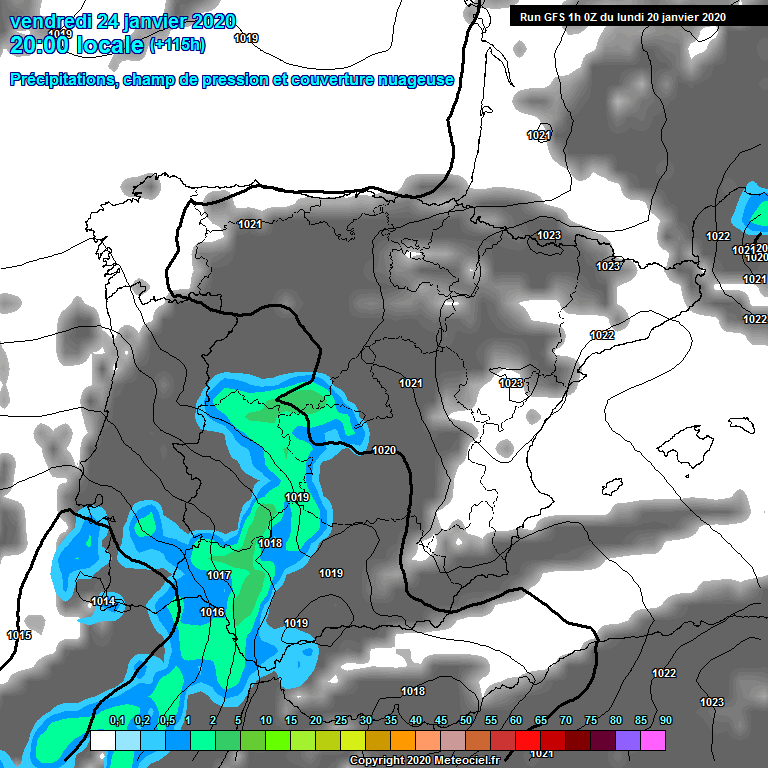 Modele GFS - Carte prvisions 