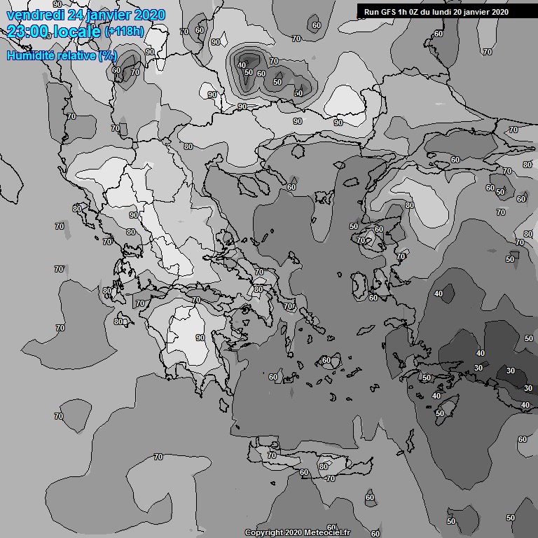 Modele GFS - Carte prvisions 