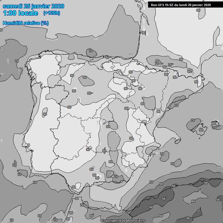 Modele GFS - Carte prvisions 