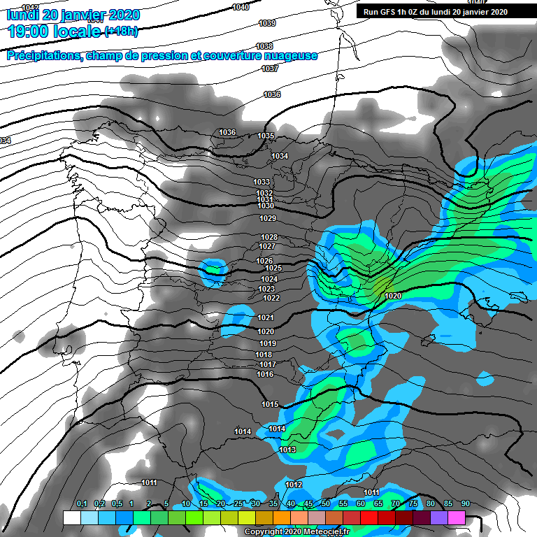 Modele GFS - Carte prvisions 