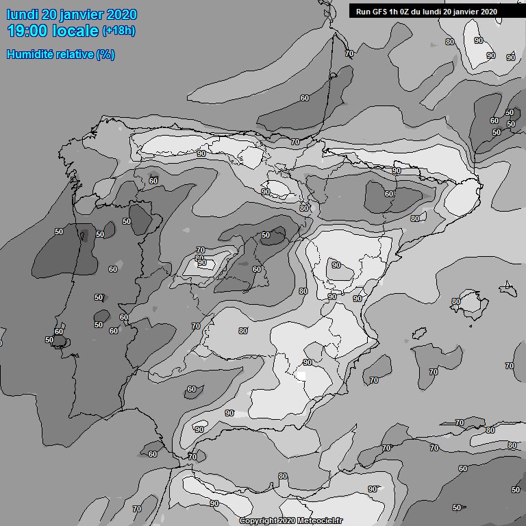 Modele GFS - Carte prvisions 