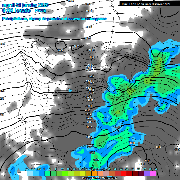 Modele GFS - Carte prvisions 