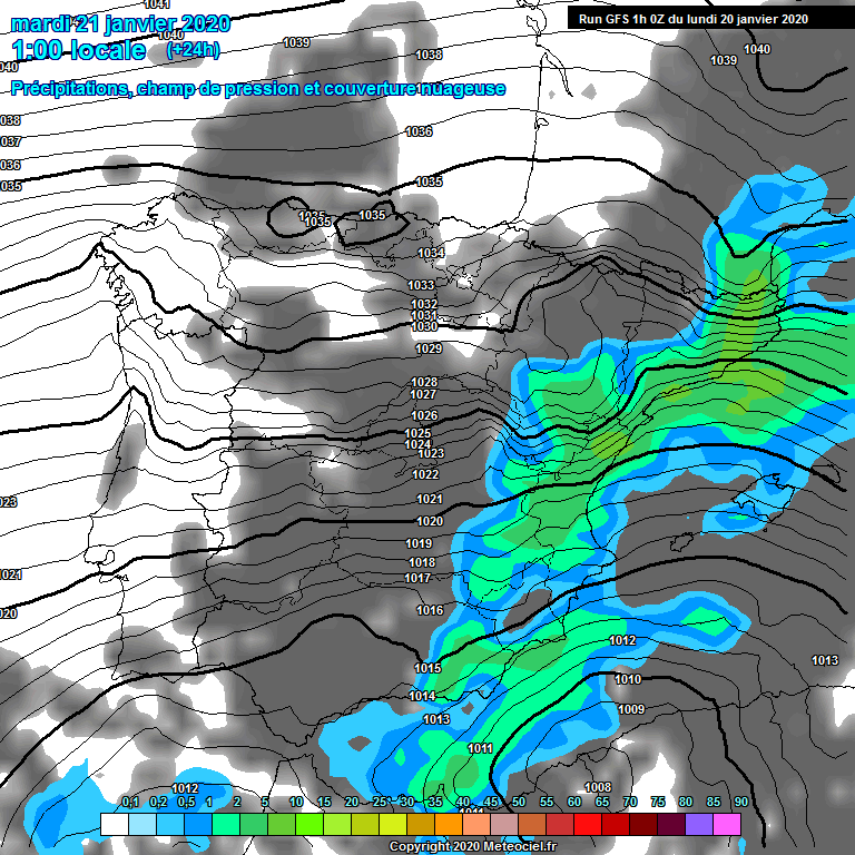 Modele GFS - Carte prvisions 