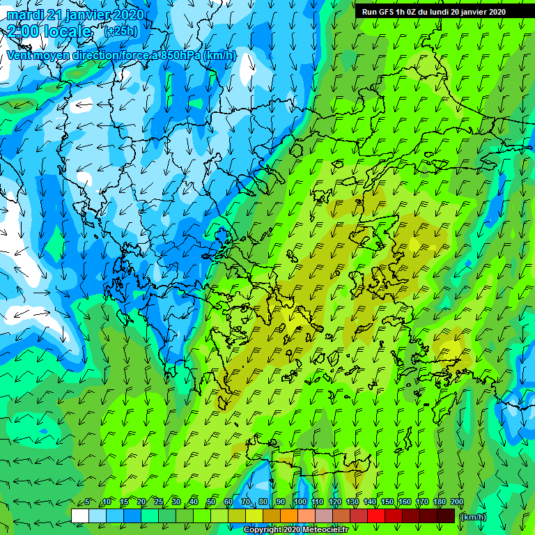 Modele GFS - Carte prvisions 