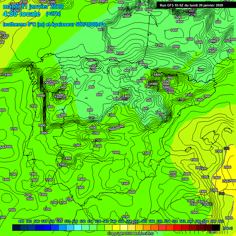 Modele GFS - Carte prvisions 