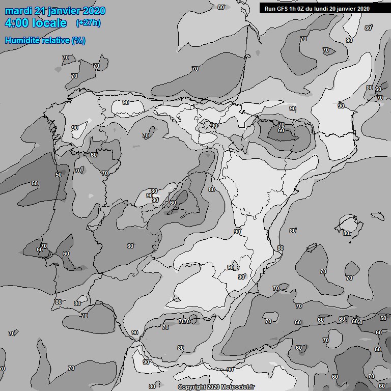 Modele GFS - Carte prvisions 