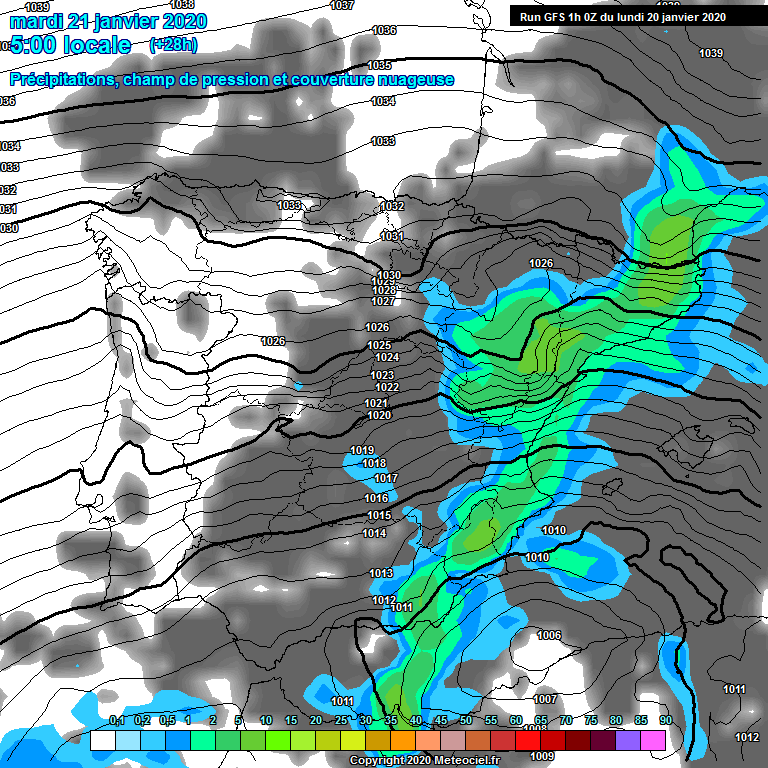 Modele GFS - Carte prvisions 