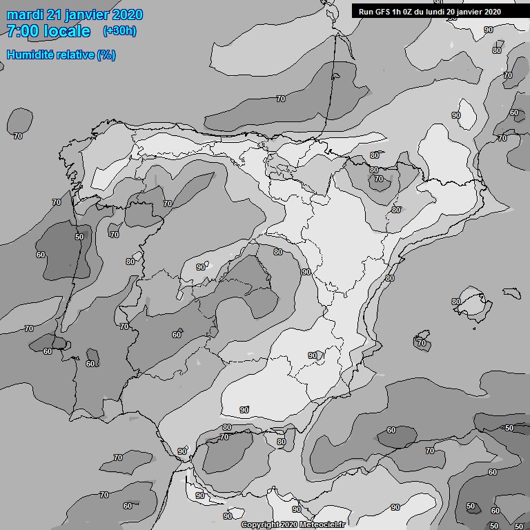 Modele GFS - Carte prvisions 