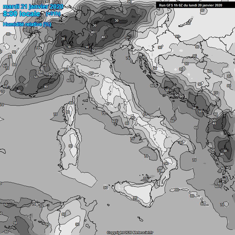 Modele GFS - Carte prvisions 