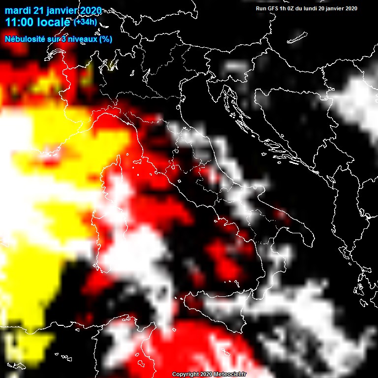 Modele GFS - Carte prvisions 