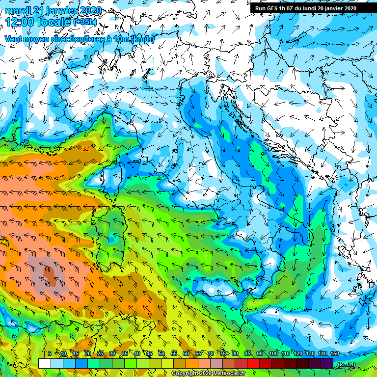 Modele GFS - Carte prvisions 