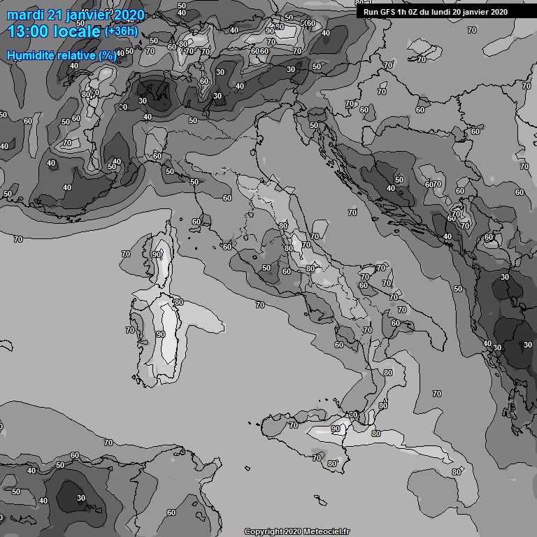 Modele GFS - Carte prvisions 