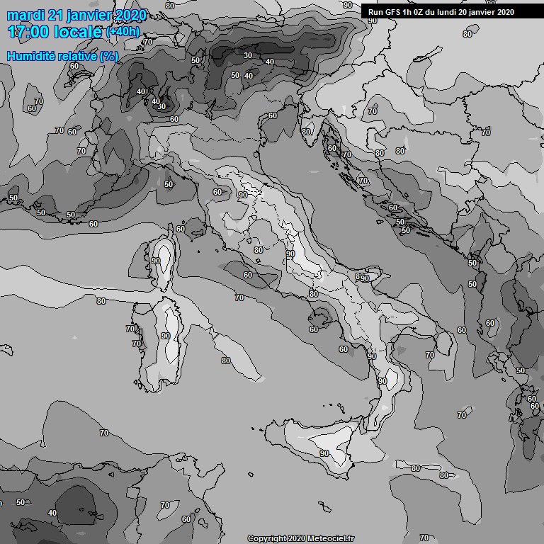 Modele GFS - Carte prvisions 