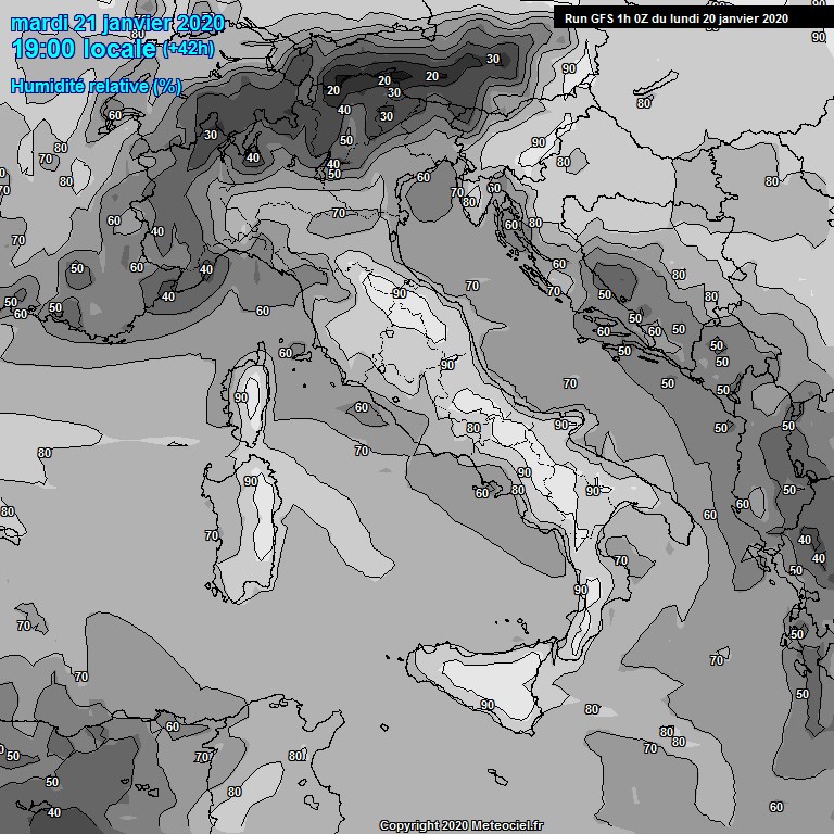 Modele GFS - Carte prvisions 