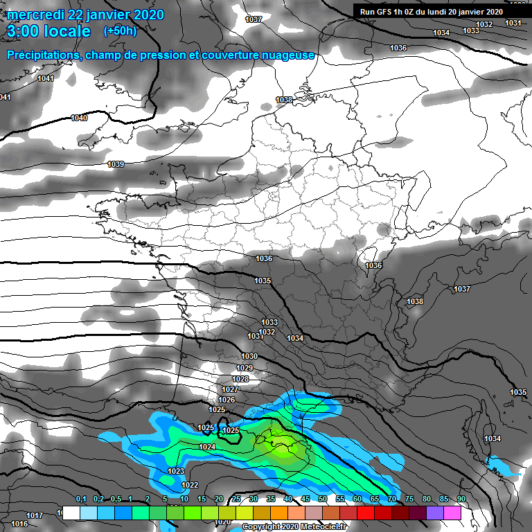 Modele GFS - Carte prvisions 