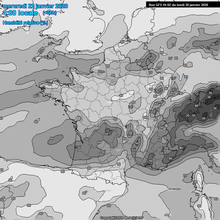 Modele GFS - Carte prvisions 