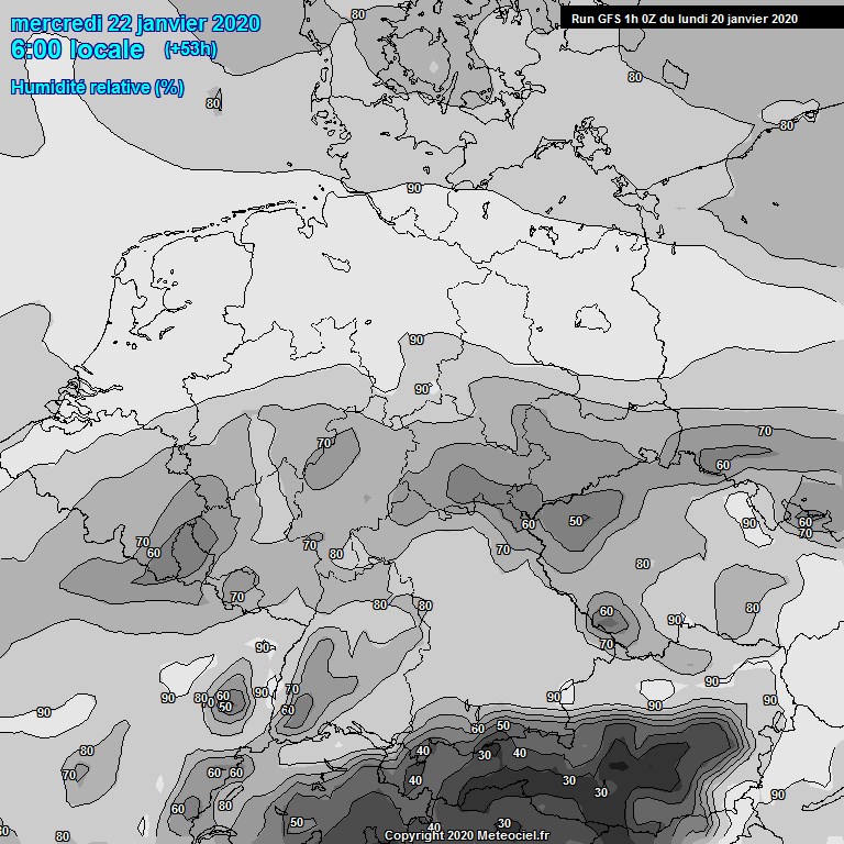 Modele GFS - Carte prvisions 