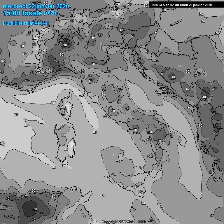 Modele GFS - Carte prvisions 