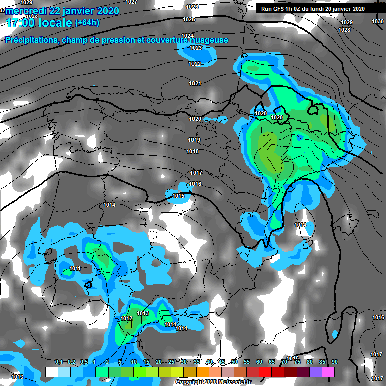 Modele GFS - Carte prvisions 