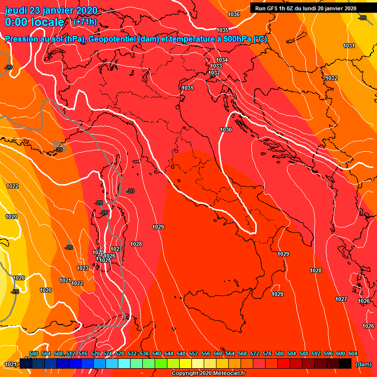 Modele GFS - Carte prvisions 