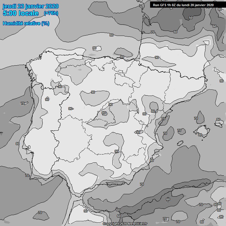 Modele GFS - Carte prvisions 