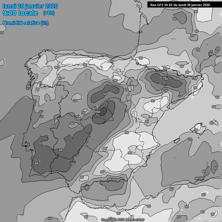 Modele GFS - Carte prvisions 