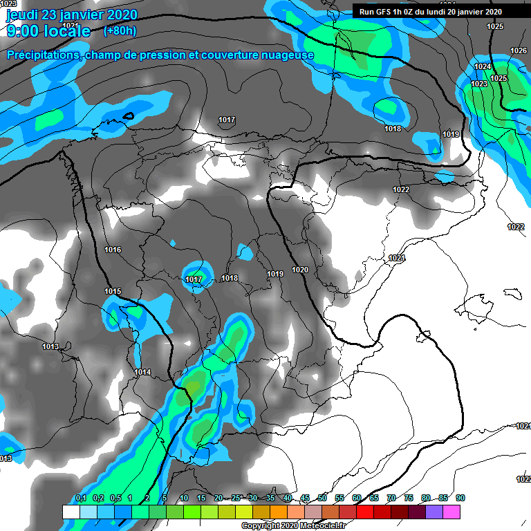 Modele GFS - Carte prvisions 