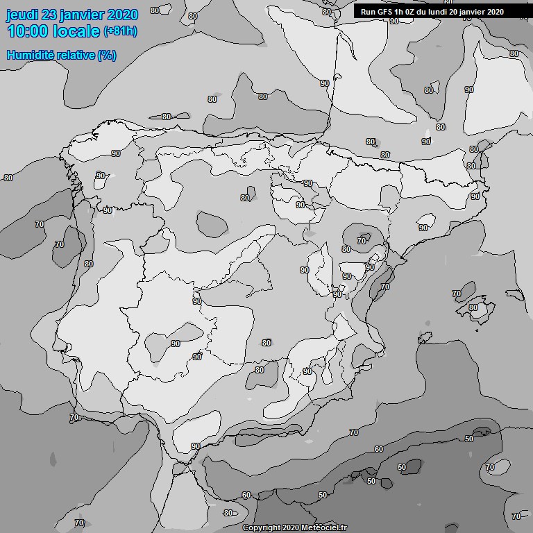 Modele GFS - Carte prvisions 