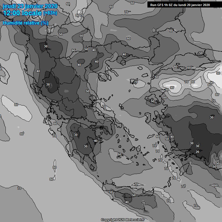 Modele GFS - Carte prvisions 