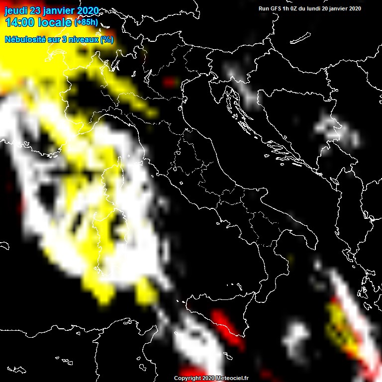 Modele GFS - Carte prvisions 