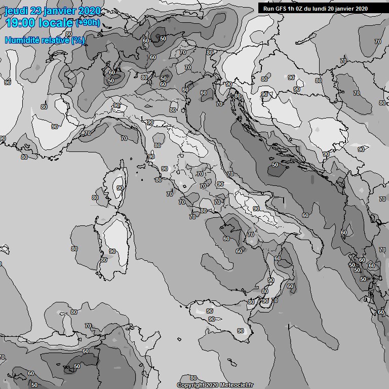 Modele GFS - Carte prvisions 