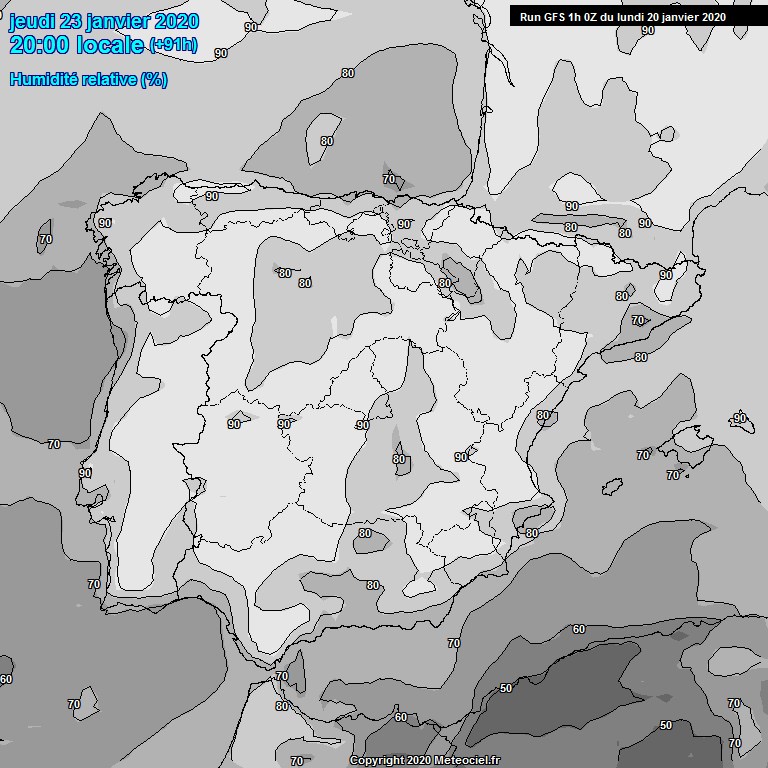 Modele GFS - Carte prvisions 