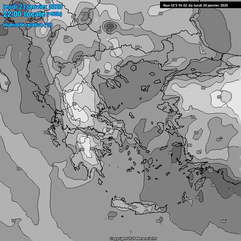 Modele GFS - Carte prvisions 