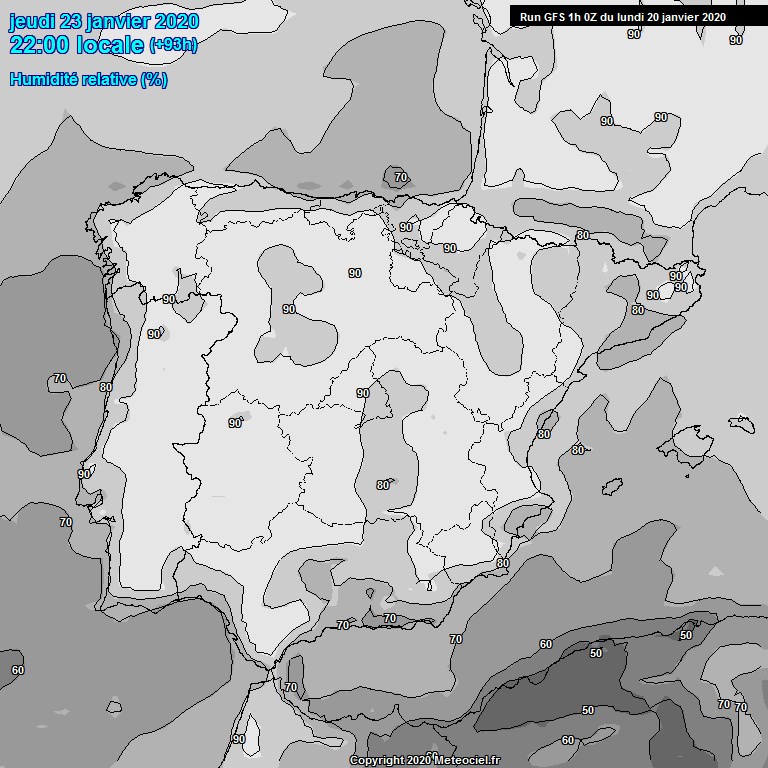 Modele GFS - Carte prvisions 