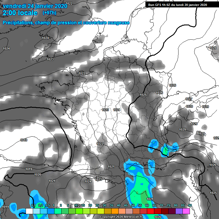 Modele GFS - Carte prvisions 