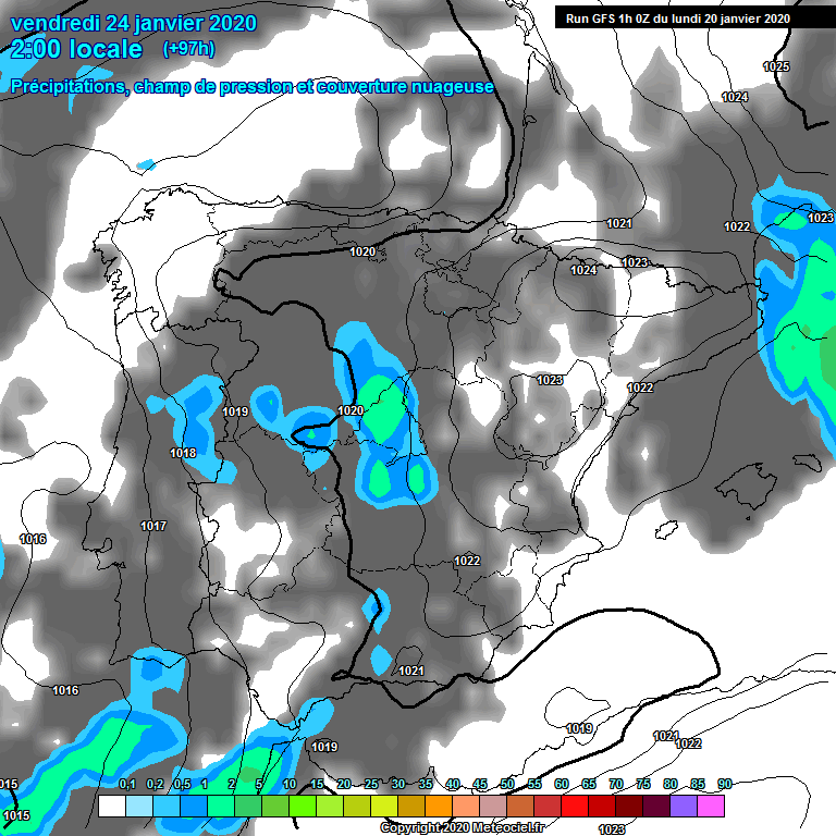 Modele GFS - Carte prvisions 