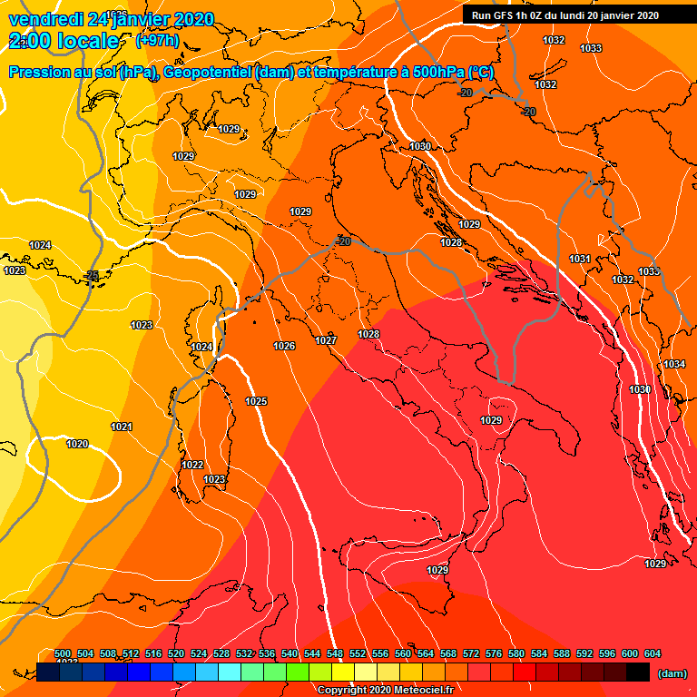 Modele GFS - Carte prvisions 