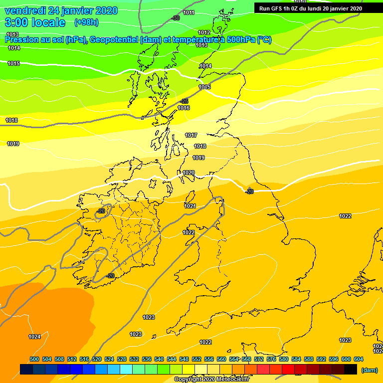 Modele GFS - Carte prvisions 