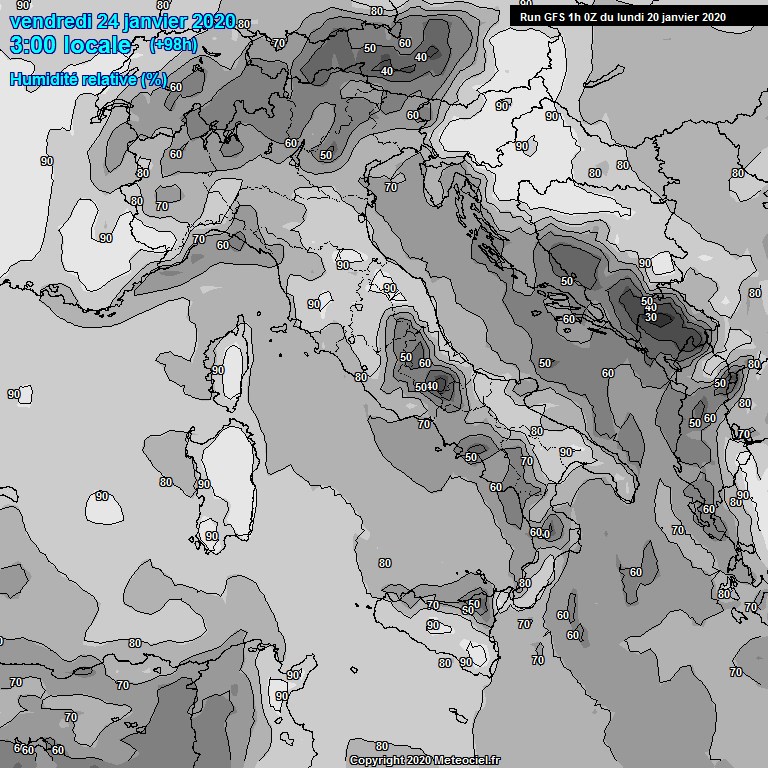 Modele GFS - Carte prvisions 