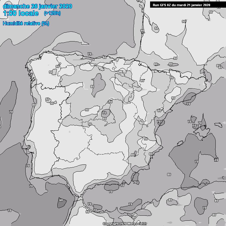 Modele GFS - Carte prvisions 