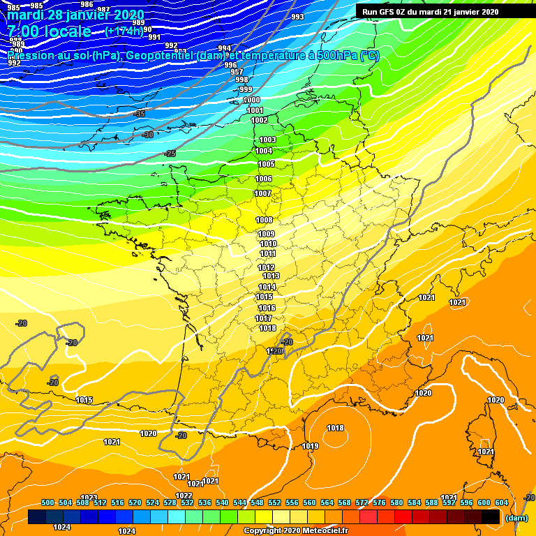 Modele GFS - Carte prvisions 