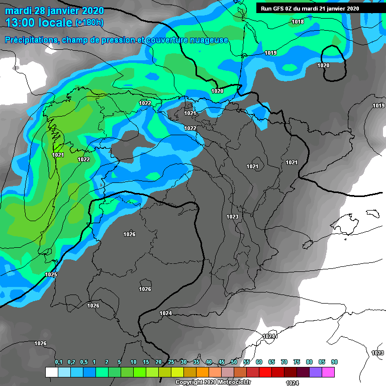 Modele GFS - Carte prvisions 