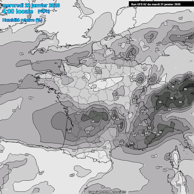 Modele GFS - Carte prvisions 