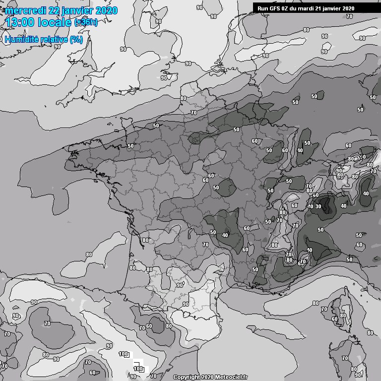 Modele GFS - Carte prvisions 